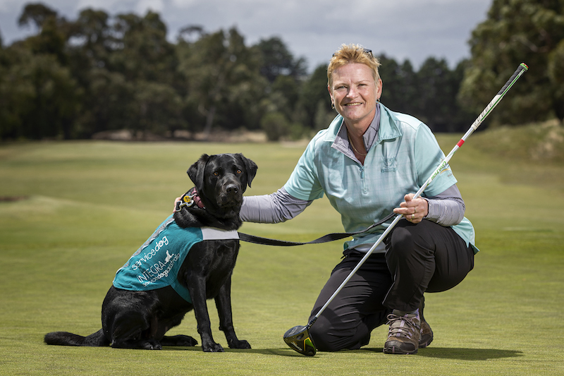 Donna with dog Golf